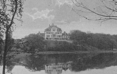 Historische Ansicht vom Seehaus über den See auf einer Postkarte